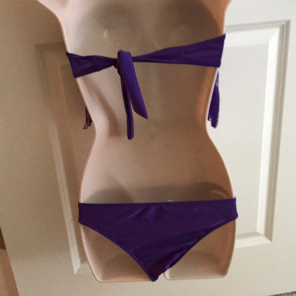 Brand new fringe  bikini set size Small 2-4 purple - Picture 5 of 6